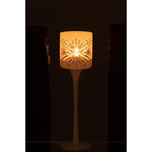 J-Line photophore sur Pied Santorini - verre - blanc - small