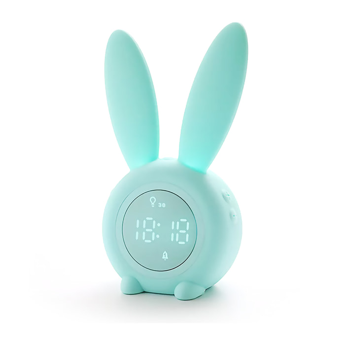 Reloj despertador infantil Conejito con luz. Apagado agitando. Batería recargable.