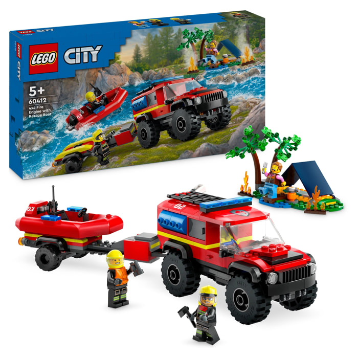 LEGO CITY 60412 - FUORISTRADA ANTINCENDIO E GOMMONE DI SALVATAGGIO