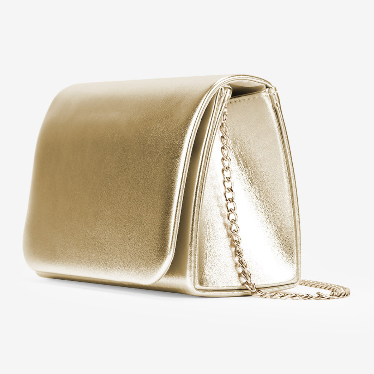 Bolso de fiesta dorado con solapa