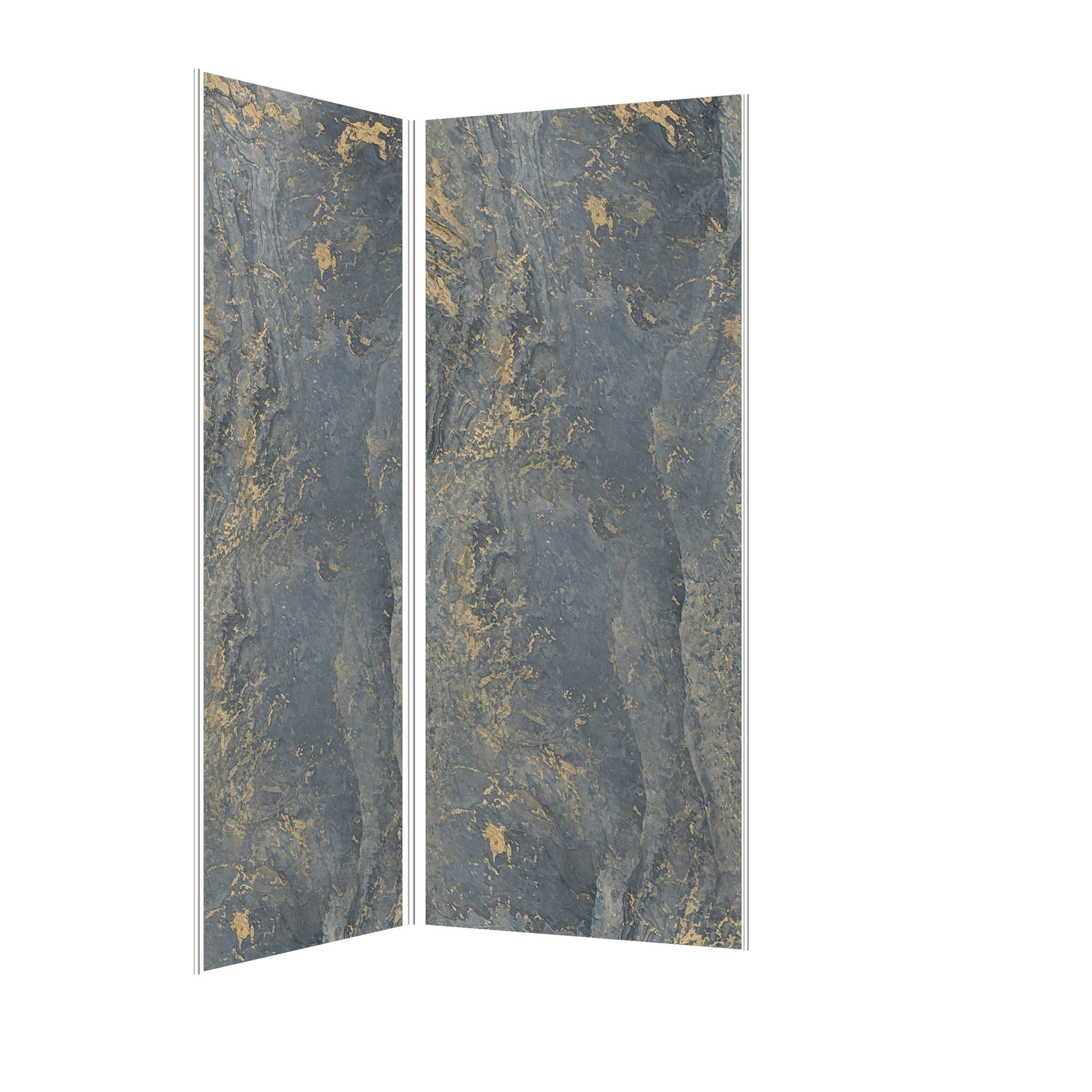 Pack de 2 Panneaux Muraux Pierre Venus 90+90x210 cm avec Profilés ANODISE BRILLANT - STONE'IT