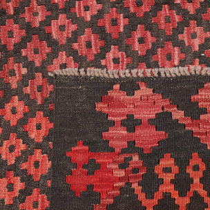 Tapis kilim, motif géométrique authentique, laine naturelle, KUKUNO