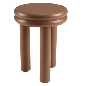 AGATHE - Table d'appoint ronde en bois peint terracotta D35cm