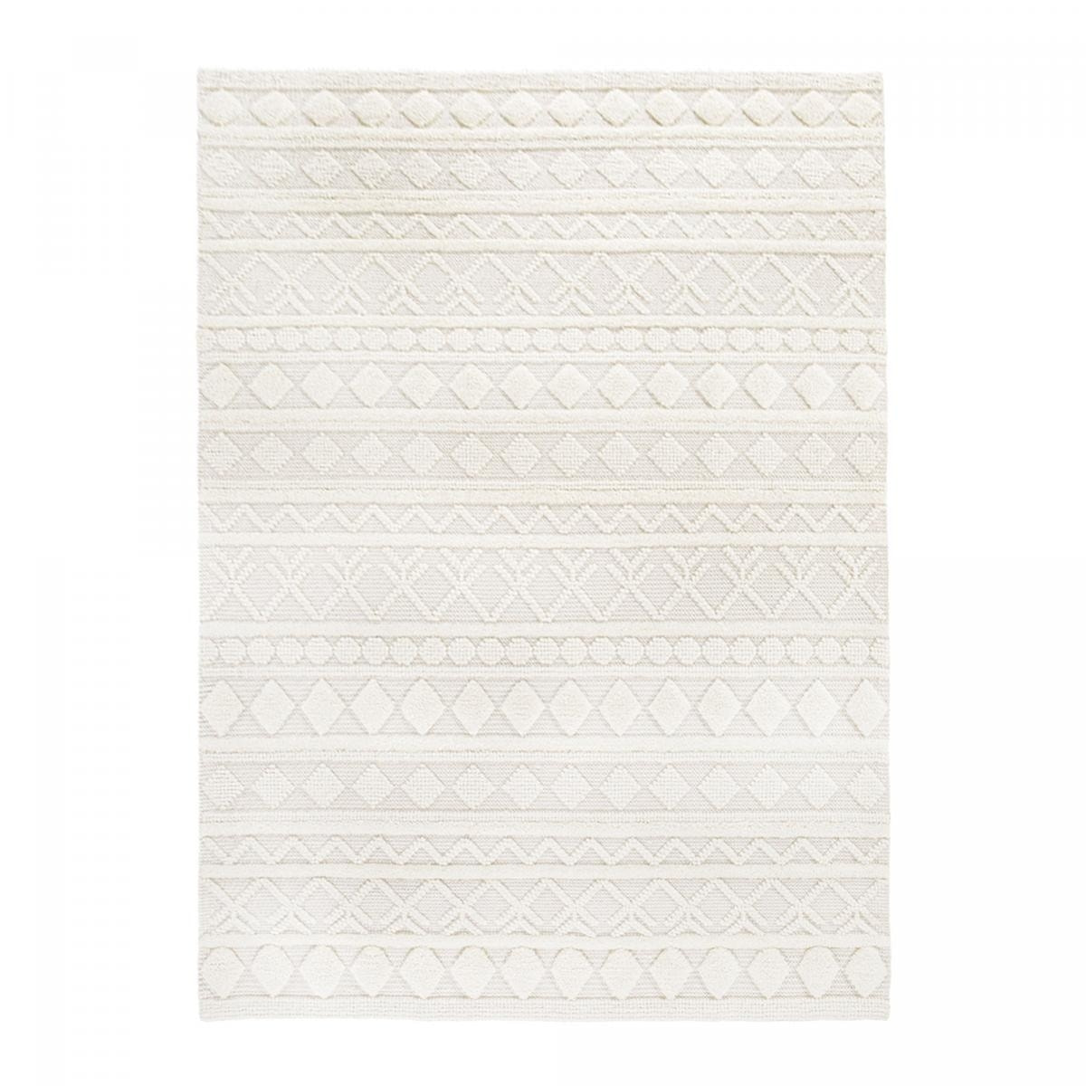 Tapis salon et chambre tissé en laine motif scandinave NECU