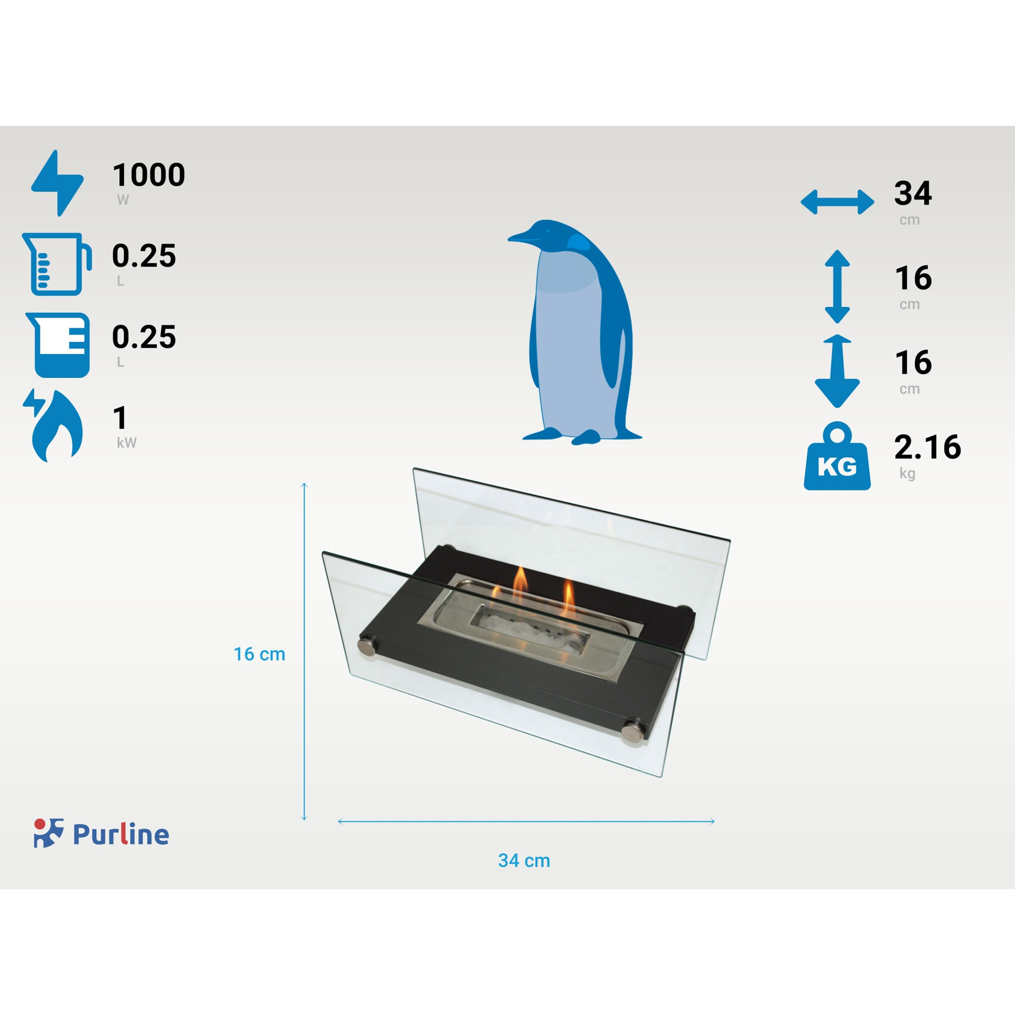 Cheminée à l'éthanol de table