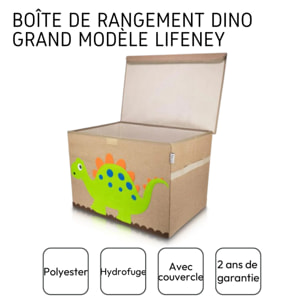 Boîte de rangement en tissu pour enfant Dinosaure Stégosaure avec couvercle Lifeney