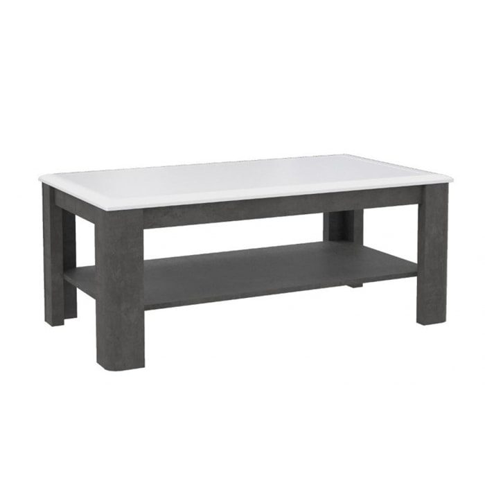 Table basse béton gris foncé & blanc - MONACO