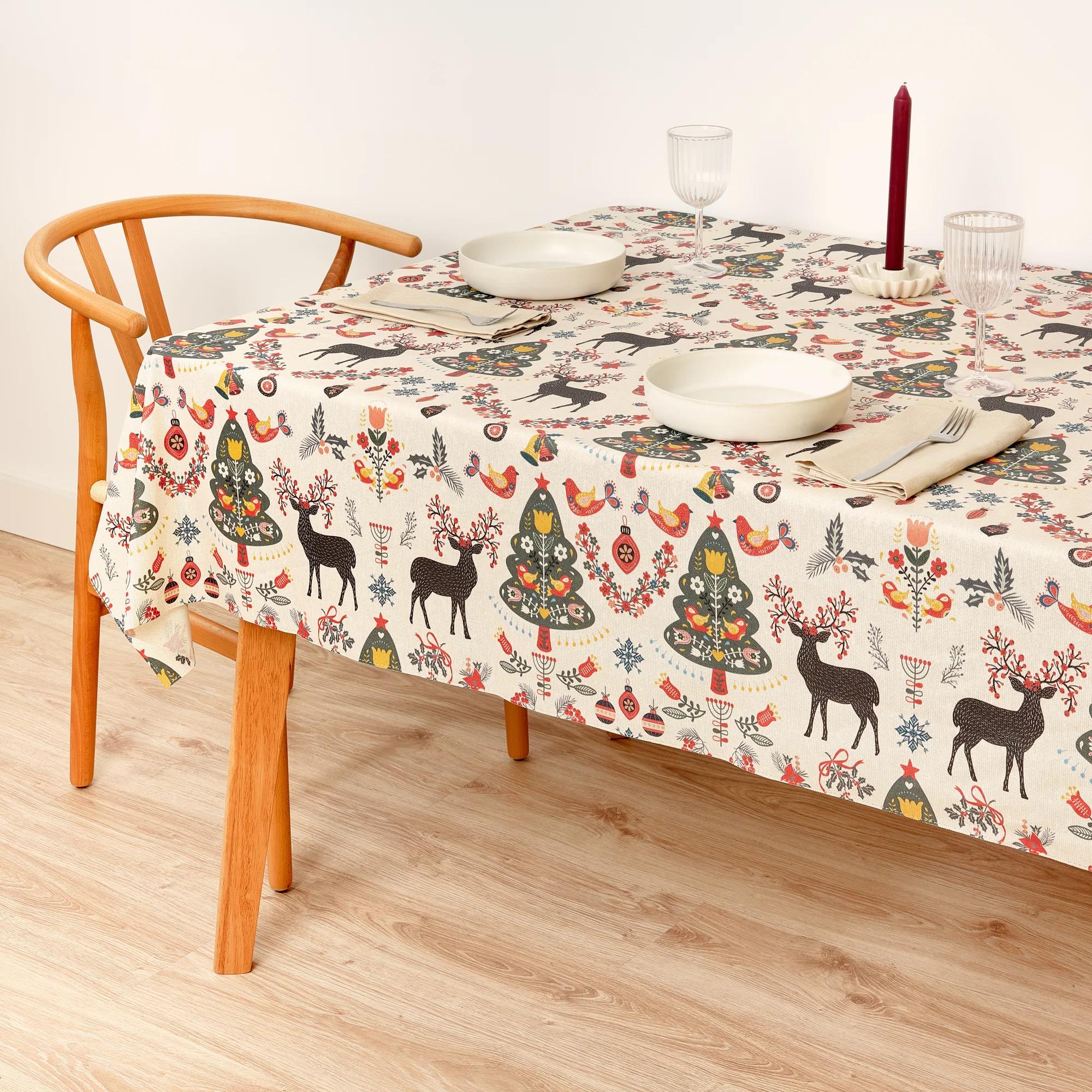 Nappe en résine Anti-tâches Toucher du Tissu Merry Christmas 43 Lurex