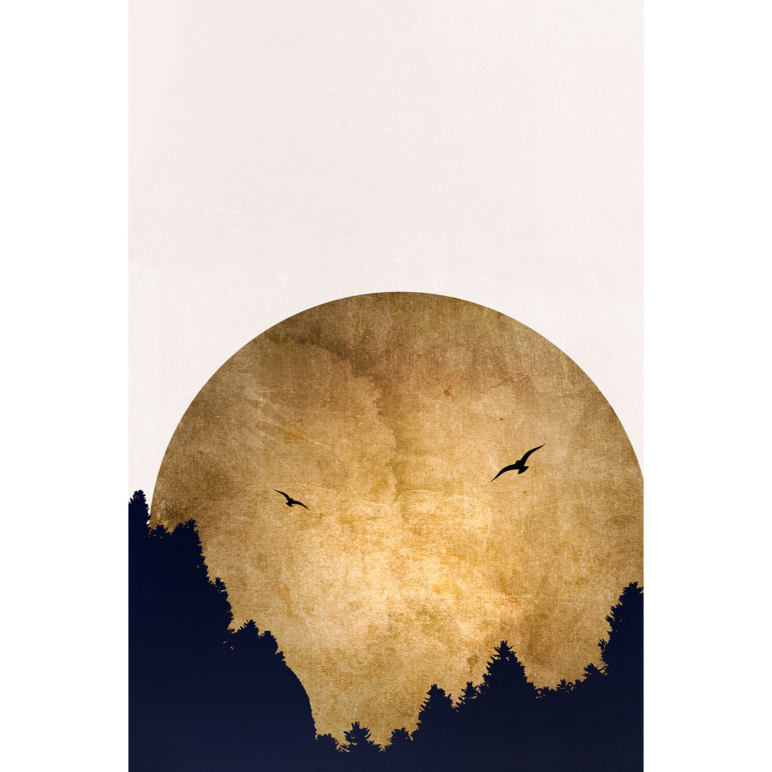 Tableau crepuscule doré Tableau alu Dibond