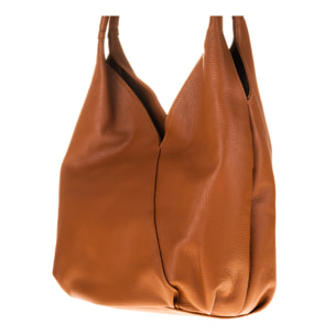 FIRENZE ARTEGIANI Borsa a Spalla da Donna Ponteranica Vera Pelle Dollaro Made in Italy 36x17x23 Cm. Colore: pelle