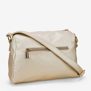 Bolso bandolera dorado con cremallera