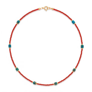 Collar de mujer con abalorios multicolor