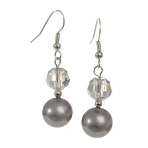 J-Line Boucle D'oreille Cristal+Perle Clair
