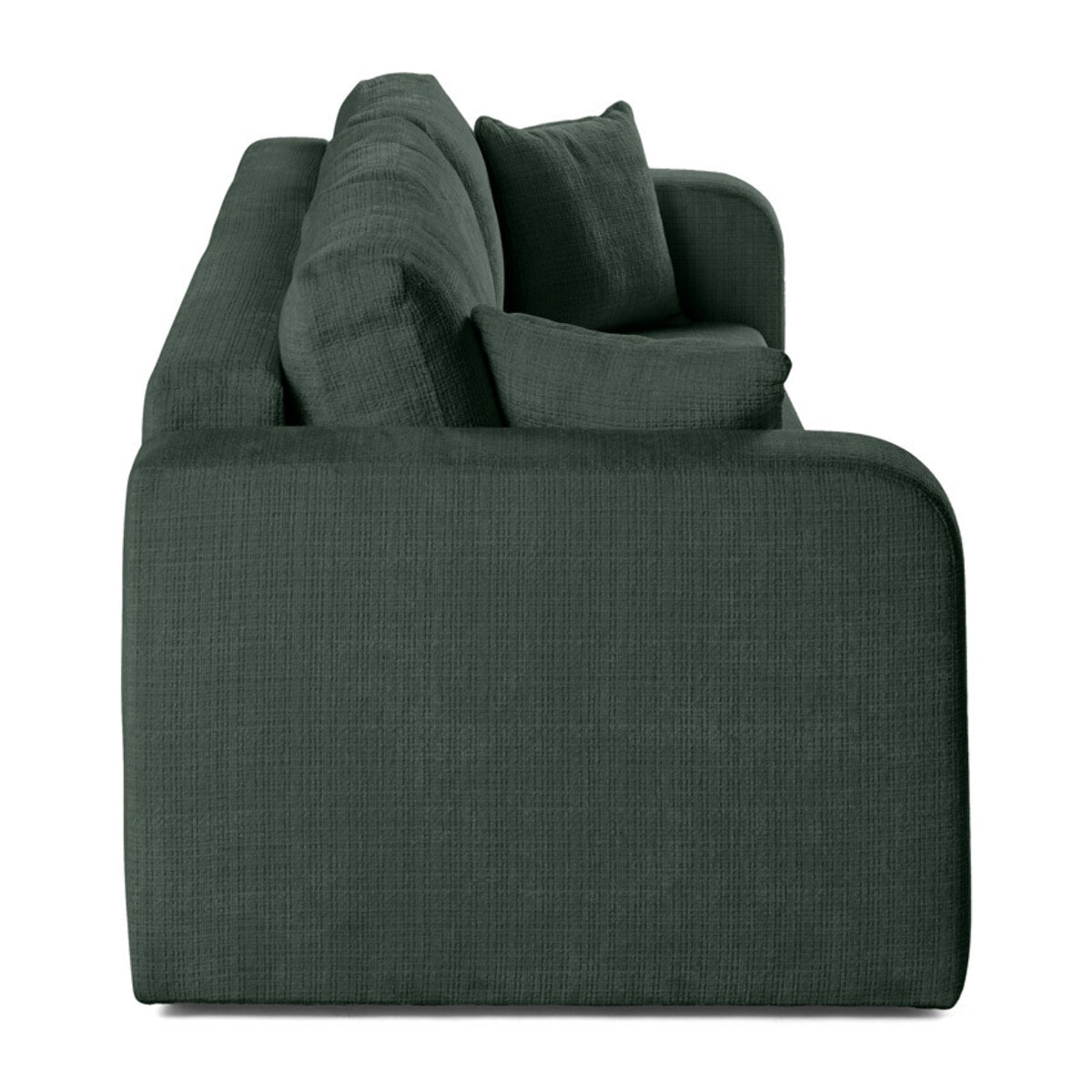 Miro - canapé droit 3 places - convertible avec coffre - en velours texturé - Vert