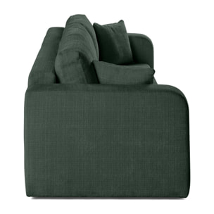 Miro - canapé droit 3 places - convertible avec coffre - en velours texturé - Vert