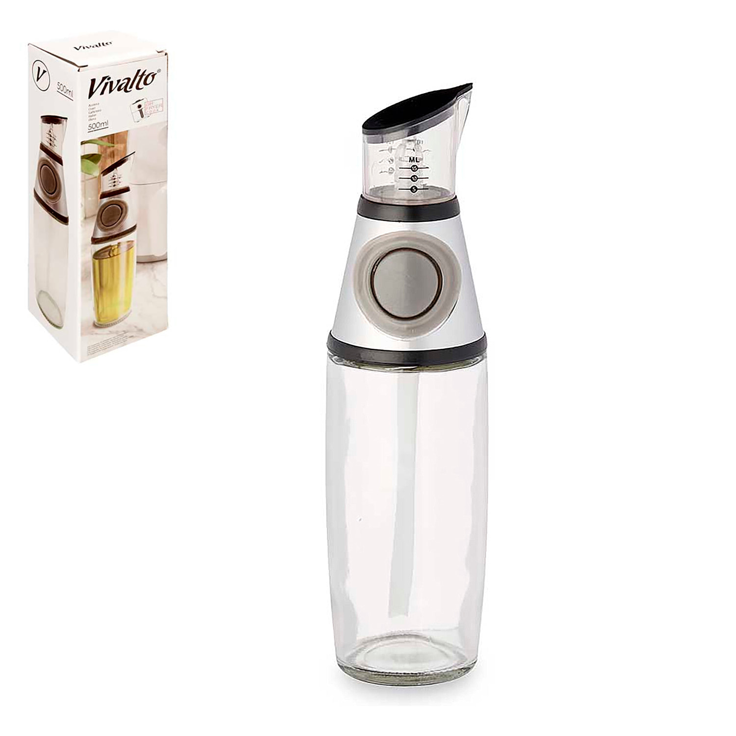 Dispenser in vetro con una capacità di 500ml.