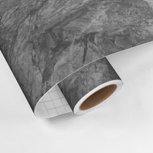Rouleau revêtement adhésif vinyle au mètre - Sticker lavable Cuisine Meuble Armoire Porte - GRANIT GRIS FONCÉ