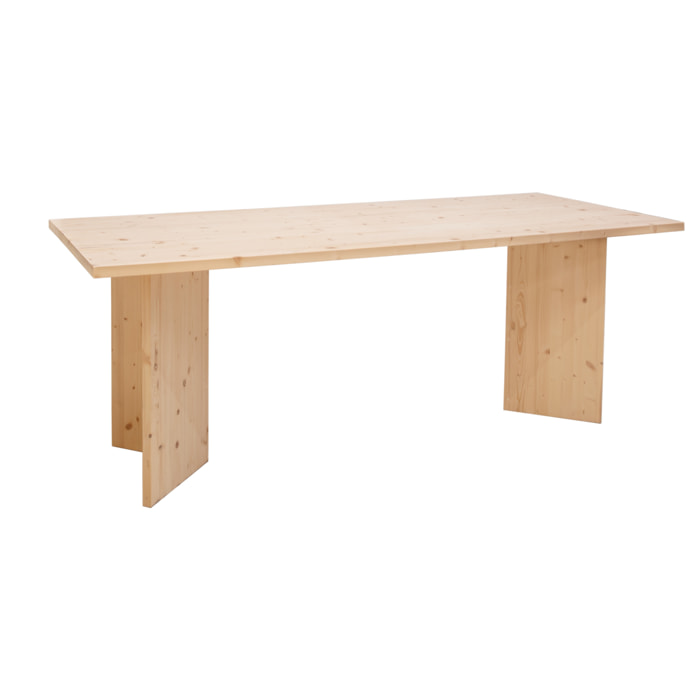 Table de salle à manger en bois massif en ton naturel en différentes tailles