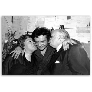 Tableau noir et blanc célébrités Michel Sardou en 1973 Tableau alu Dibond