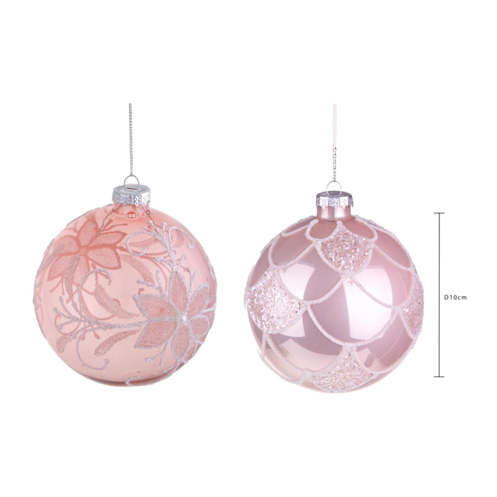 Sfera con Fiori e Drappi - Pezzi 4 - Colore Multicolore - 10x10Hx10cm - Bianchi Dino