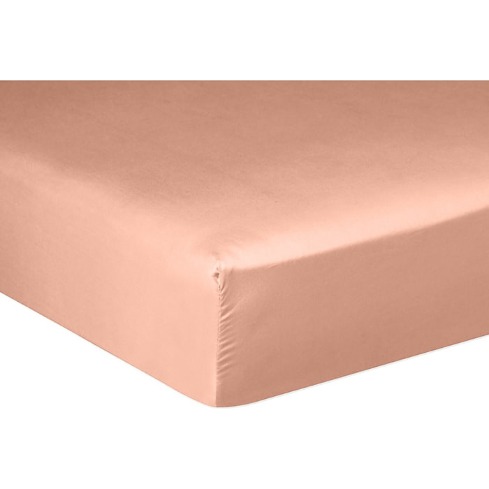 Drap Housse- Bonnet:30cm 100% Satin De Coton 110fils Rose
