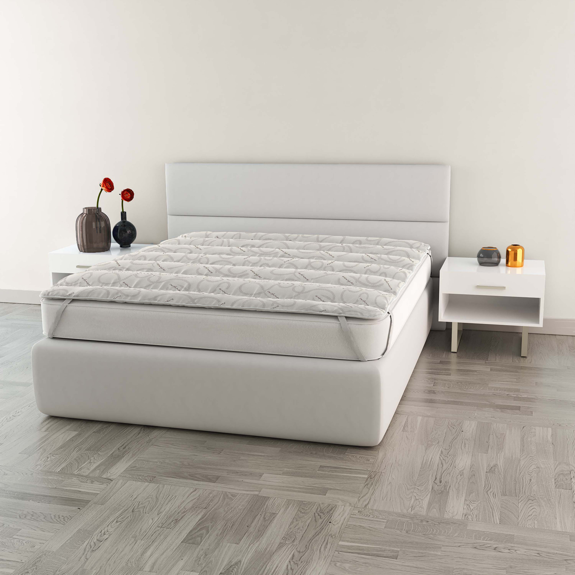 TOPPER CASHMERE Trapuntato, con Elastici, Microfibra, Made in Italy