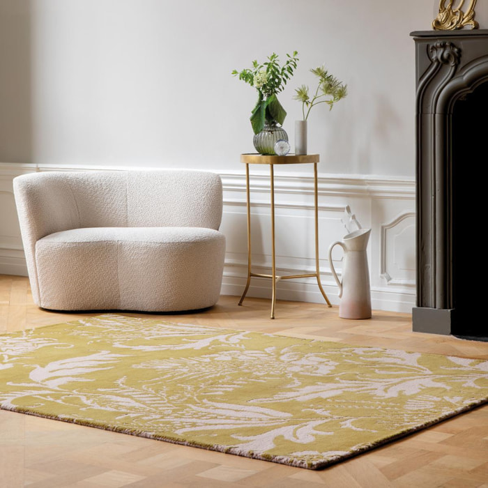 Tapis salon et chambre fait à la main en laine motif floral GUHA