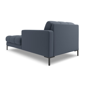 Méridienne droite "Bali" en tissu structurel bleu foncé