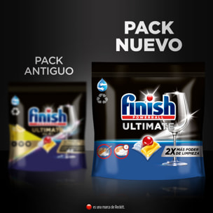 Finish Powerball Ultimate All in 1 pastillas lavavajillas Limón | 44 cápsulas lavavajillas | Eficaz contra manchas resecas | Aroma Limón