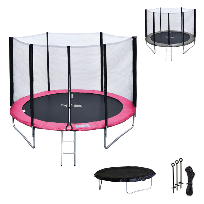 Trampoline réversible avec accessoires - Rose