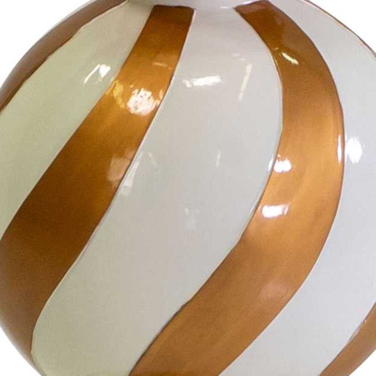 Statua puntale in resina bianco e oro cm ø29h109