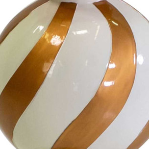 Statua puntale in resina bianco e oro cm ø29h109