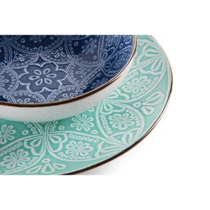 Servizio piatti 18 pezzi Excelsa – Versailles Azzurro, Stoneware Blu