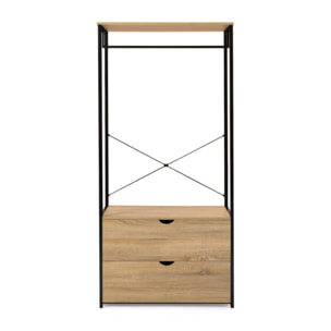 Dressing Memphis avec penderie et double tiroirs 80x167cm