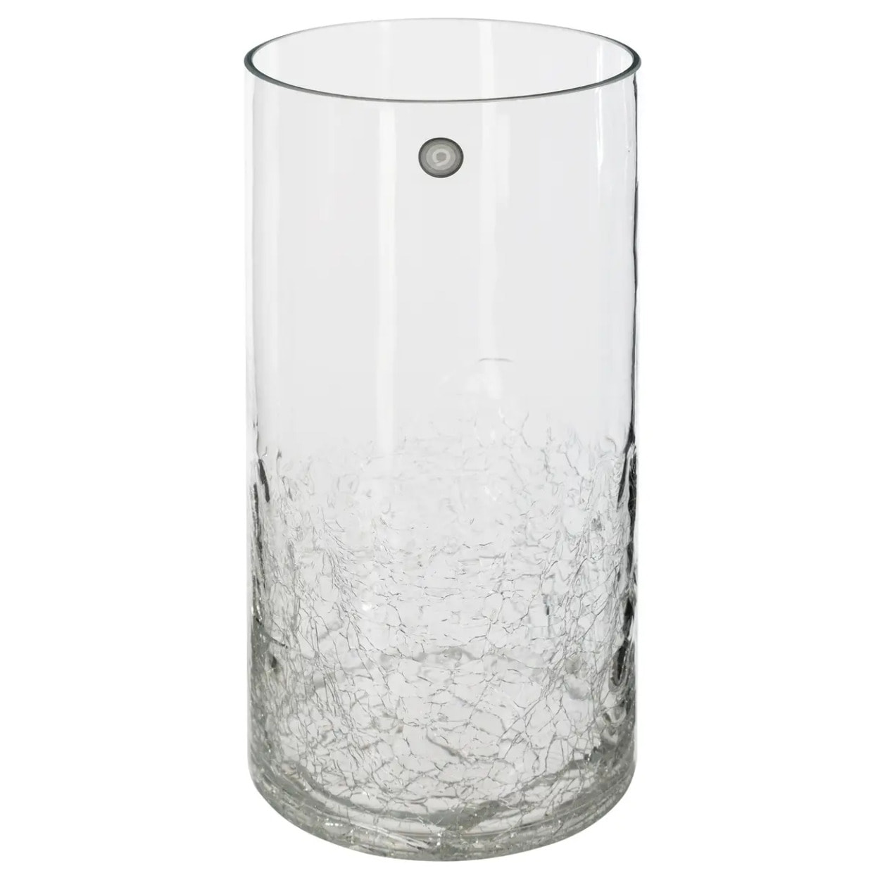 Vase cylindre - verre craquelé - H30 cm