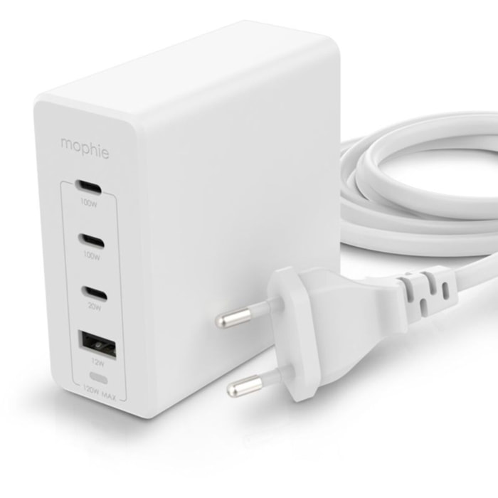 Chargeur secteur MOPHIE 120W GaN 4 en 1 Blanc