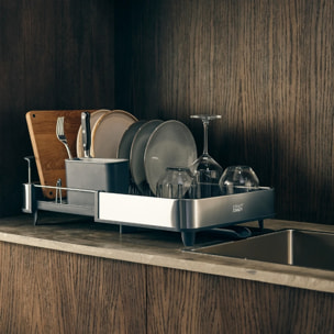 Extend Egouttoir extensible avec bonde + distributeur à savon liquide, inox (85189)