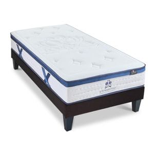 Ensemble matelas Suite Présidentielle & Sommier KIT15, 28 cm, Mémoire de Forme, Technologie Tri-Lattes, Soutien Ferme