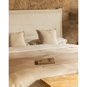 Cabecero tapizado desenfundable de lino blanco de varias medidas