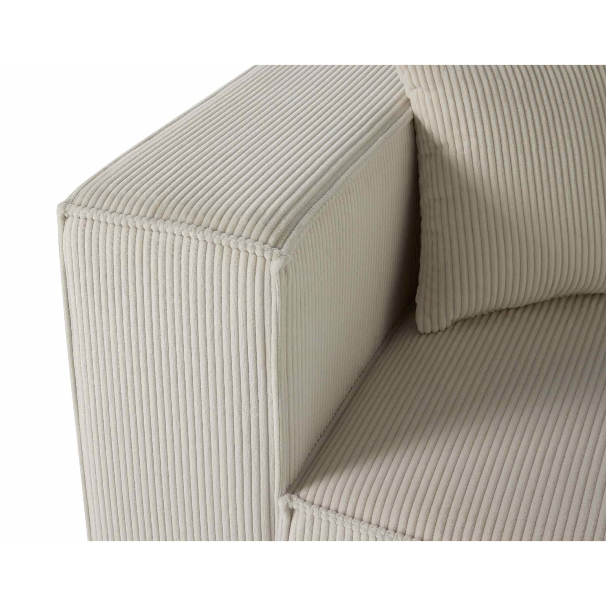 Arty - module d'assise gauche - en velours côtelé - Beige