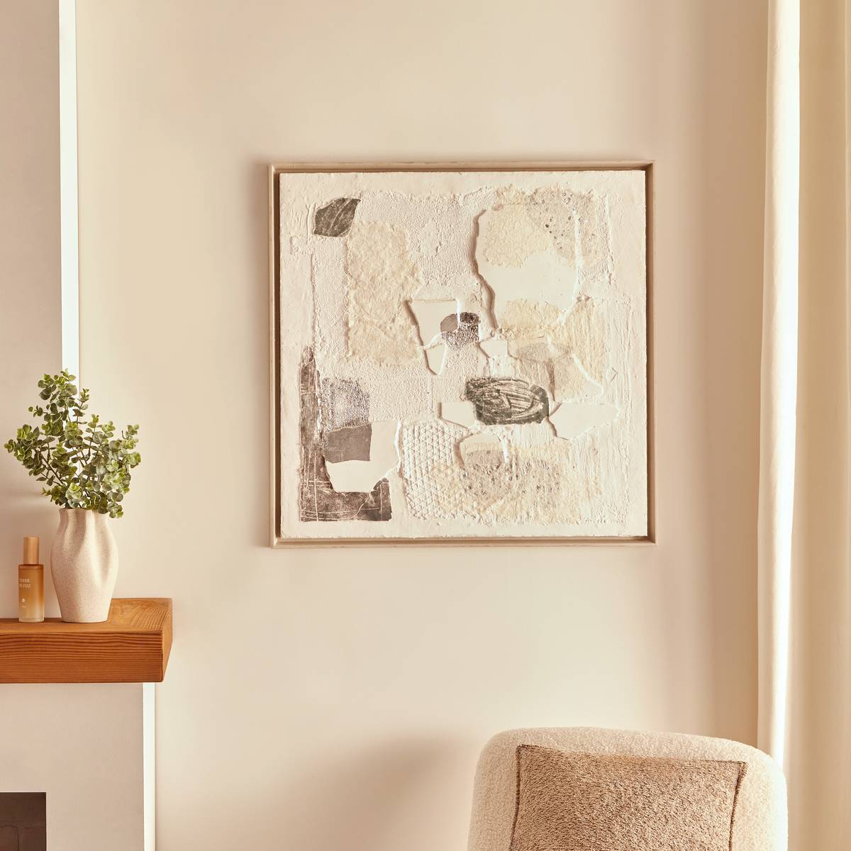 Toile 3D Azariah beige 78x78cm