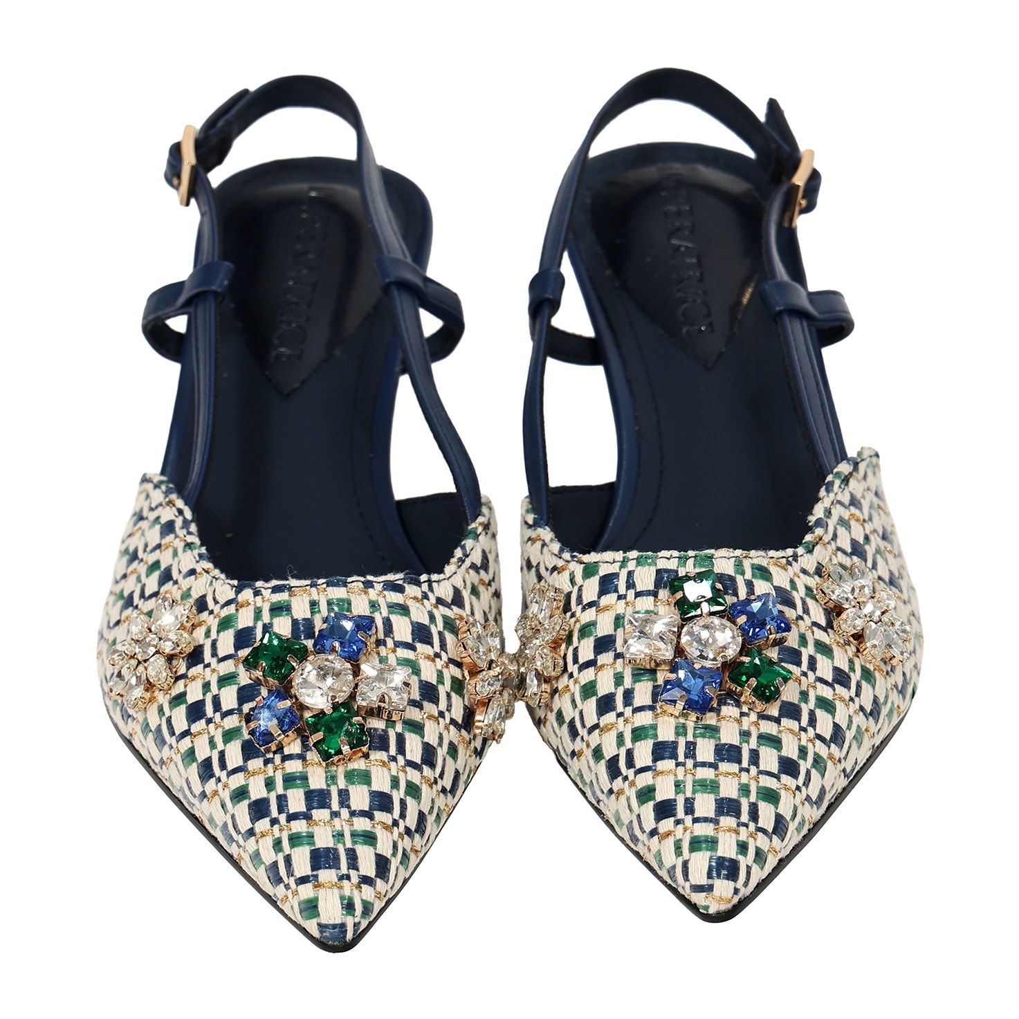 Decolletè con applicazione gioiello- tacco 4,5 cm