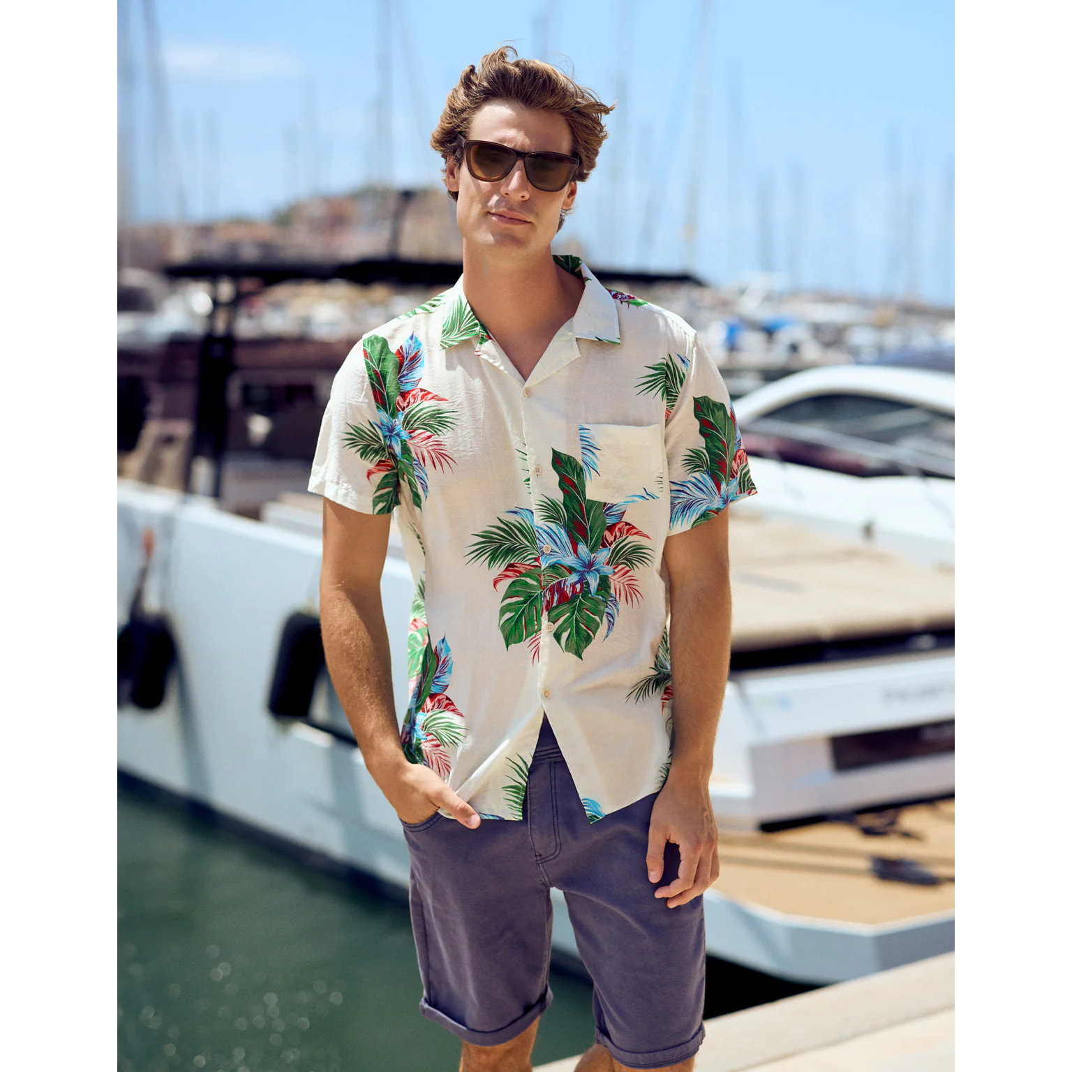 Camisa Manga Corta Beige - Cattaneo