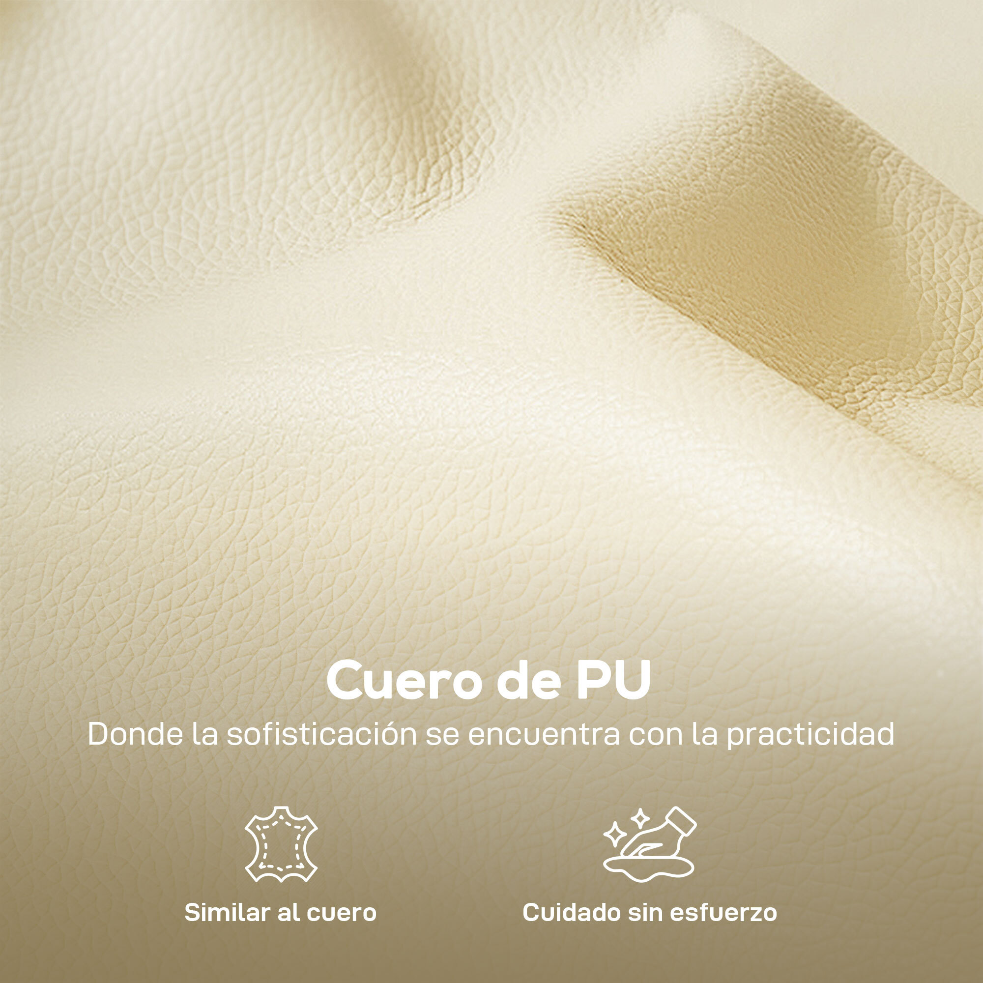 Butaca de Salón, Sillón Relax Moderno, 80x81x90 cm, Tapizada en Cuero Sintético, Acolchado Grueso, Asiento Ancho, Reposabrazos y Bolsillo Lateral, Montaje Rápido, Beige