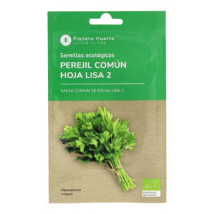Semillas de Perejil común hoja lisa ecológicas Planeta Huerto