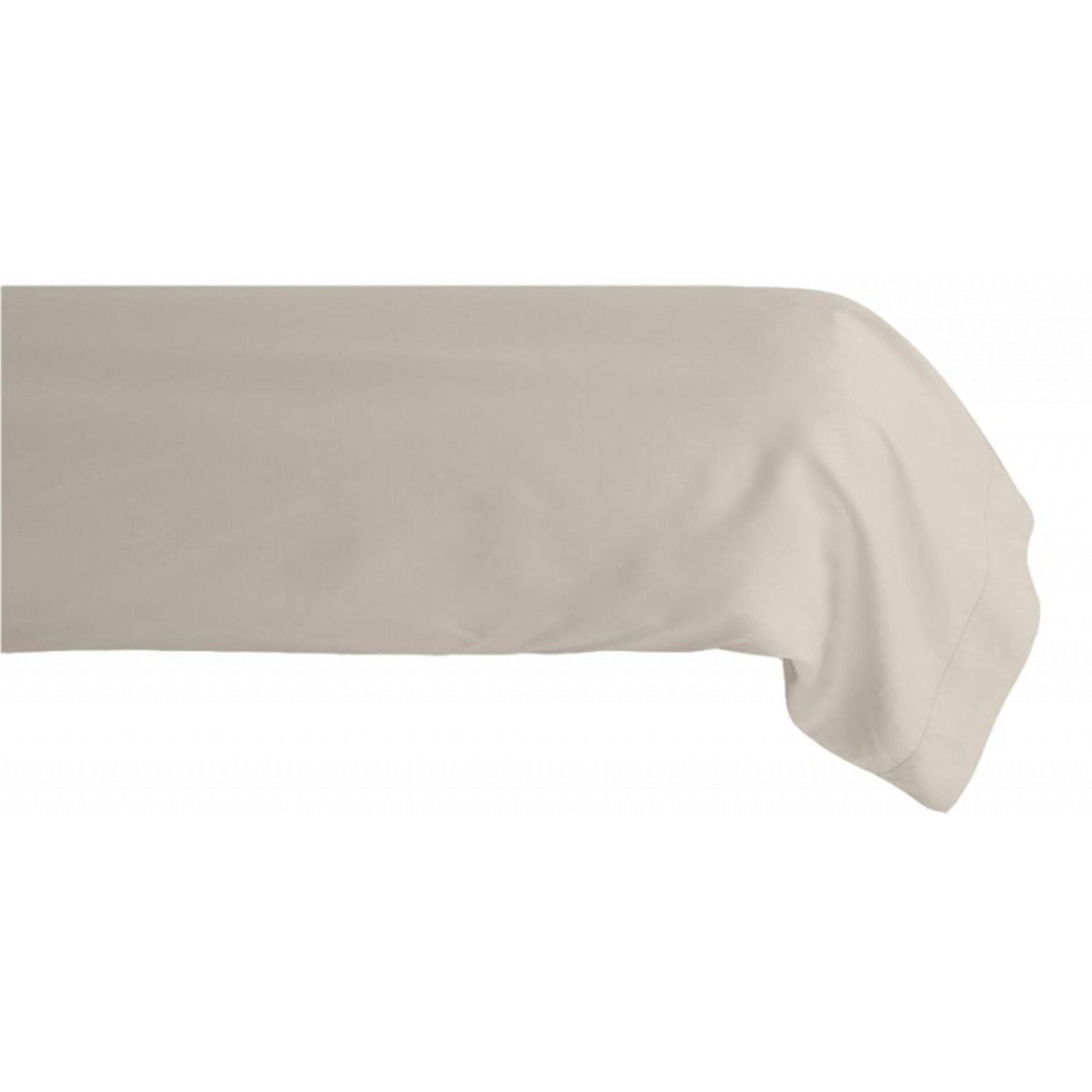 Taie de traversin percale pur coton peigné longues fibres 80 fils/cm² Vent du sud - Ivoire - 43 x 195 cm