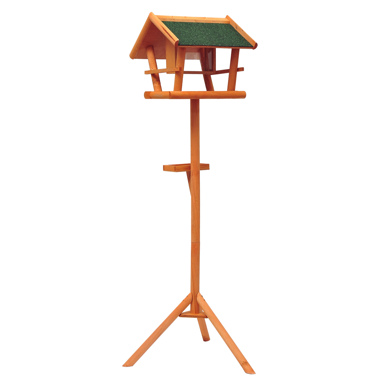 Mangeoire sur pied nichoir a plateau station a oiseaux bois pour exterieur 150cm