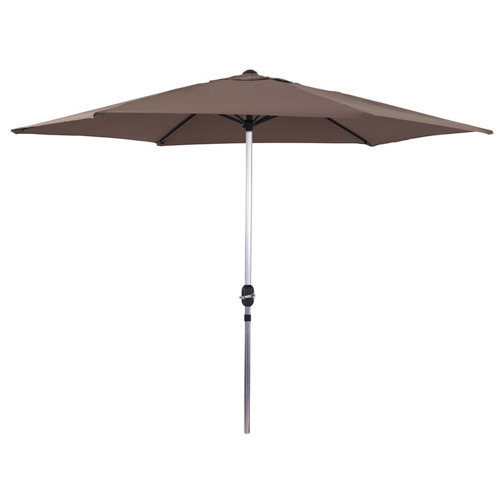 Parasol jardin droit Alu "Sol" - Rond - Ø 3m - Taupe