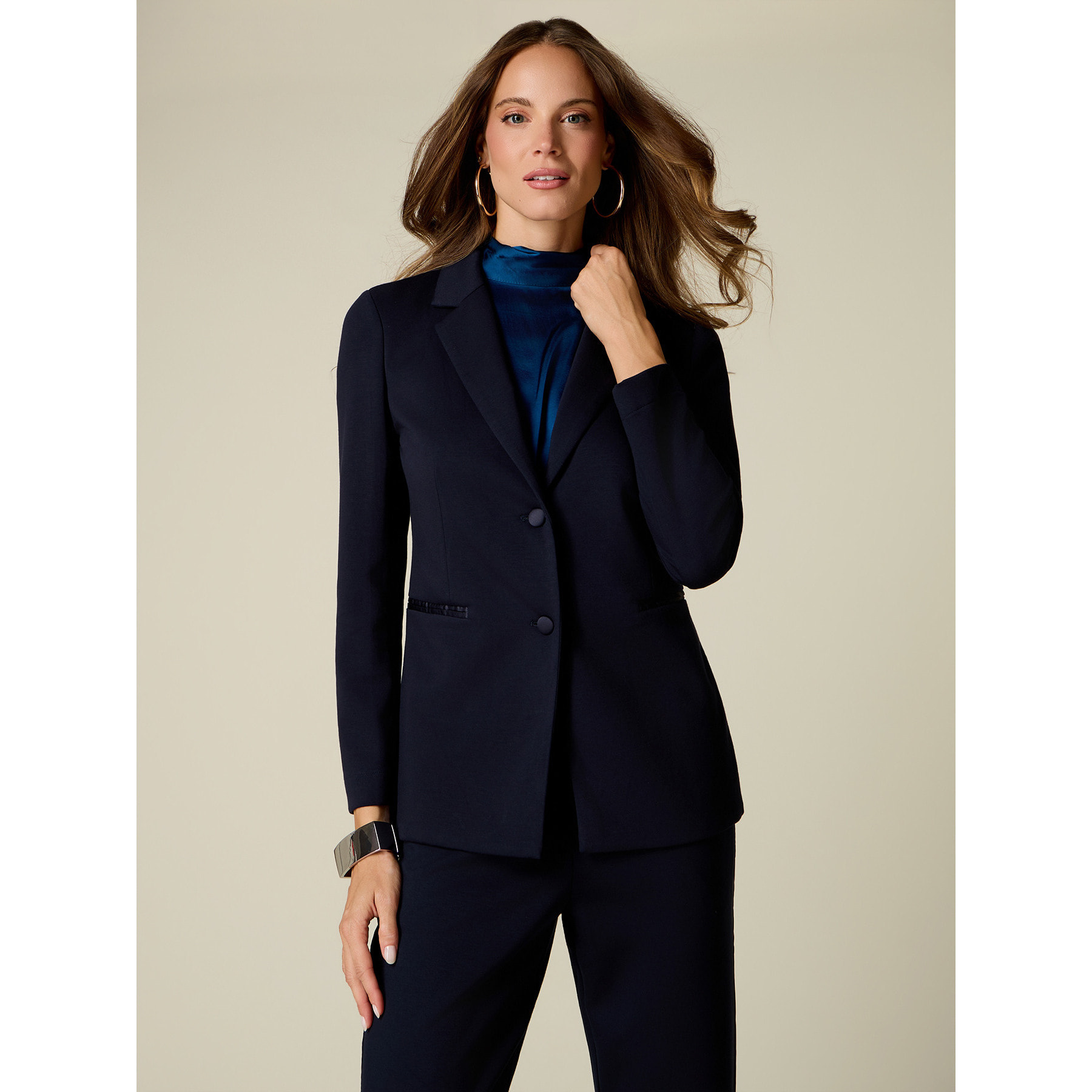 Oltre - Blazer in jersey scuba - Blu