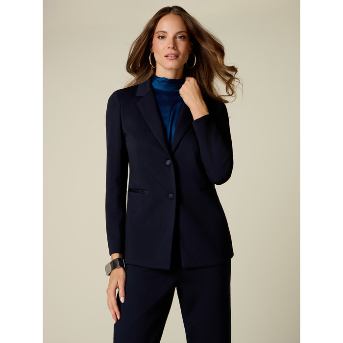 Oltre - Blazer in jersey scuba - Blu